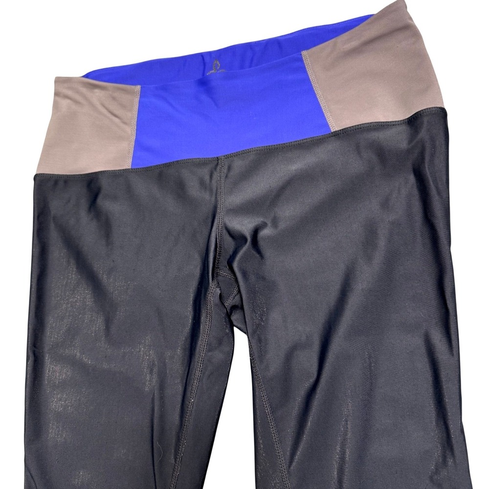Prana Leggings Women Small Gray Purple Color Block Pocket Ankle Tight Pants Yoga